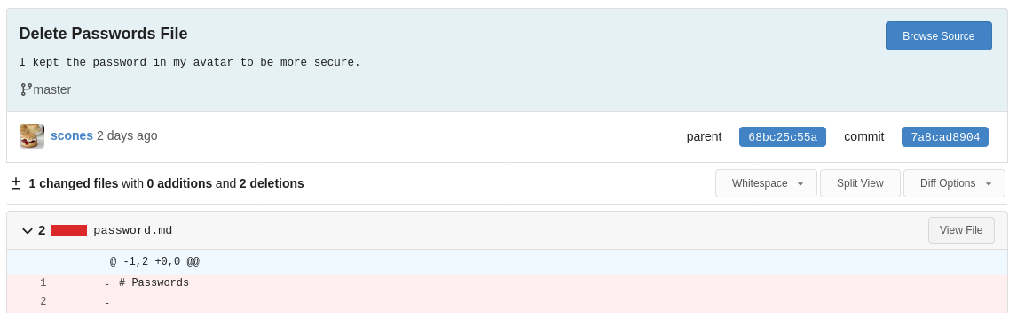 I kept the password in my avatar to be more secure.